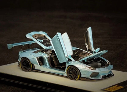 PGM 1/64 LBWK Lamborghini Aventador LP700-4 Ice Blue Regular Version