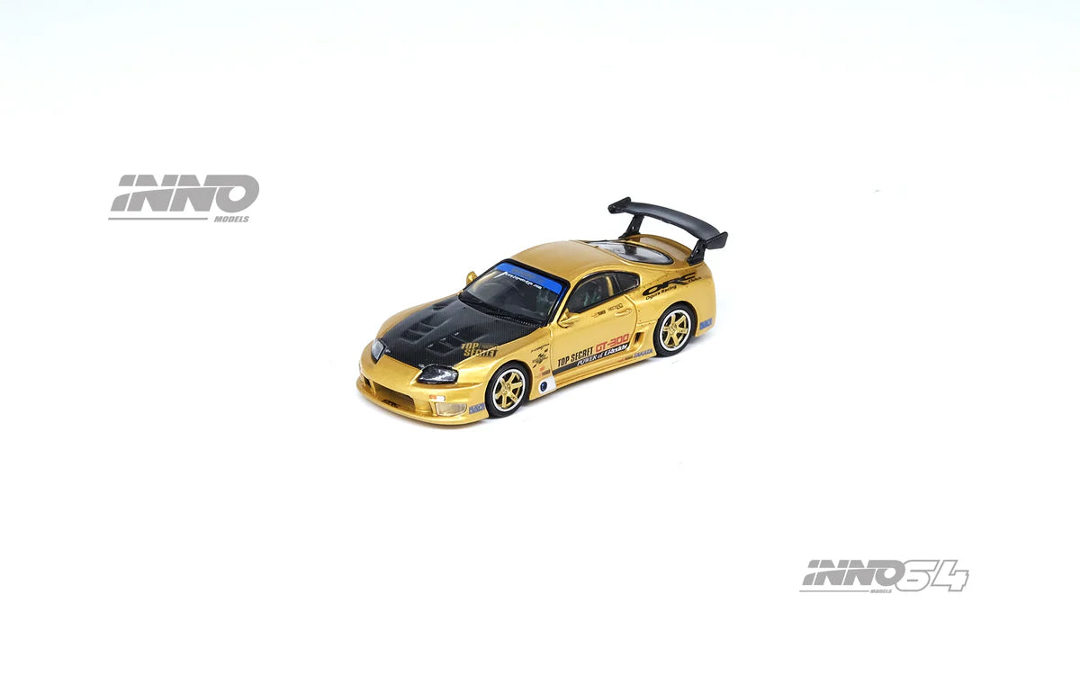 *PREORDER* INNO64 1:64 Toyota Supra (A80) TOP SECRET GT300 by "Smokey" Nagata in Gold