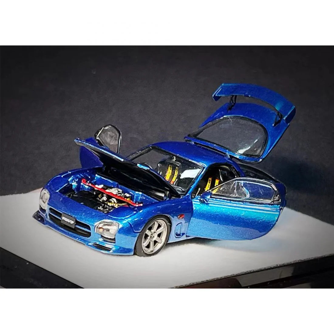 1/64 Mazda FD3S RX7 Metallic Blue Normal Rectangular Standard Version Diecast Scale Model Car(1 pc)