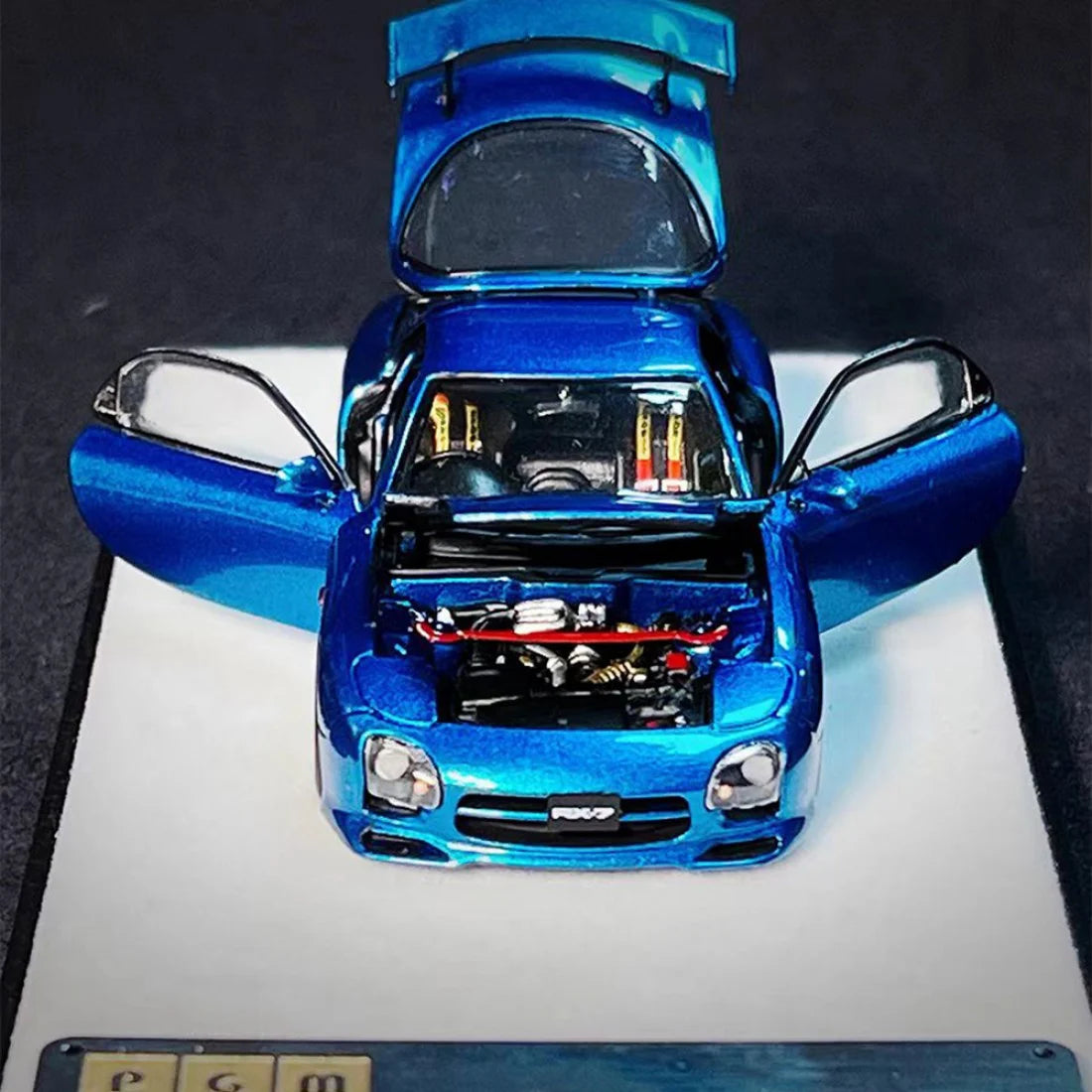 1/64 Mazda FD3S RX7 Metallic Blue Normal Rectangular Standard Version Diecast Scale Model Car(1 pc)