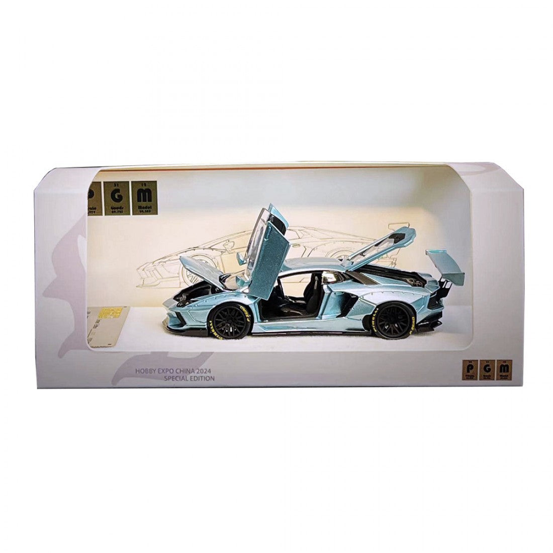 PGM 1/64 LBWK Lamborghini Aventador LP700-4 Ice Blue Regular Version