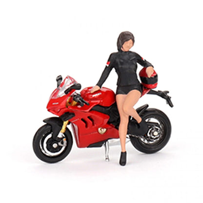 Mini GT Ducati Panigale V4 S with Ducati Girl Diecast Scale Model Car