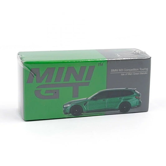 Mini GT BMW M3 Competition Touring Isle of Man Green Metallic RHD Diecast Scale Model Car