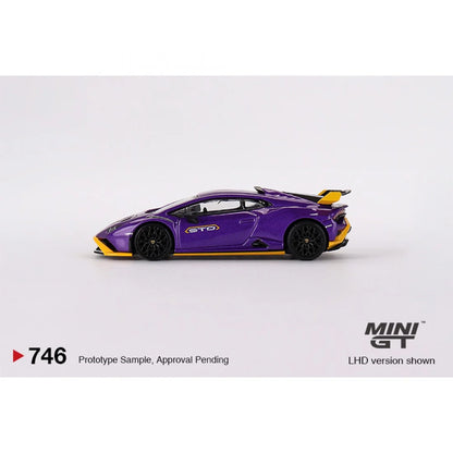 Mini GT Lamborghini Huracan STO Viola Pasifae RHD Diecast Scale Model Car